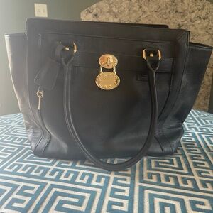 Emma Fox Black Tote with Gold Accents
